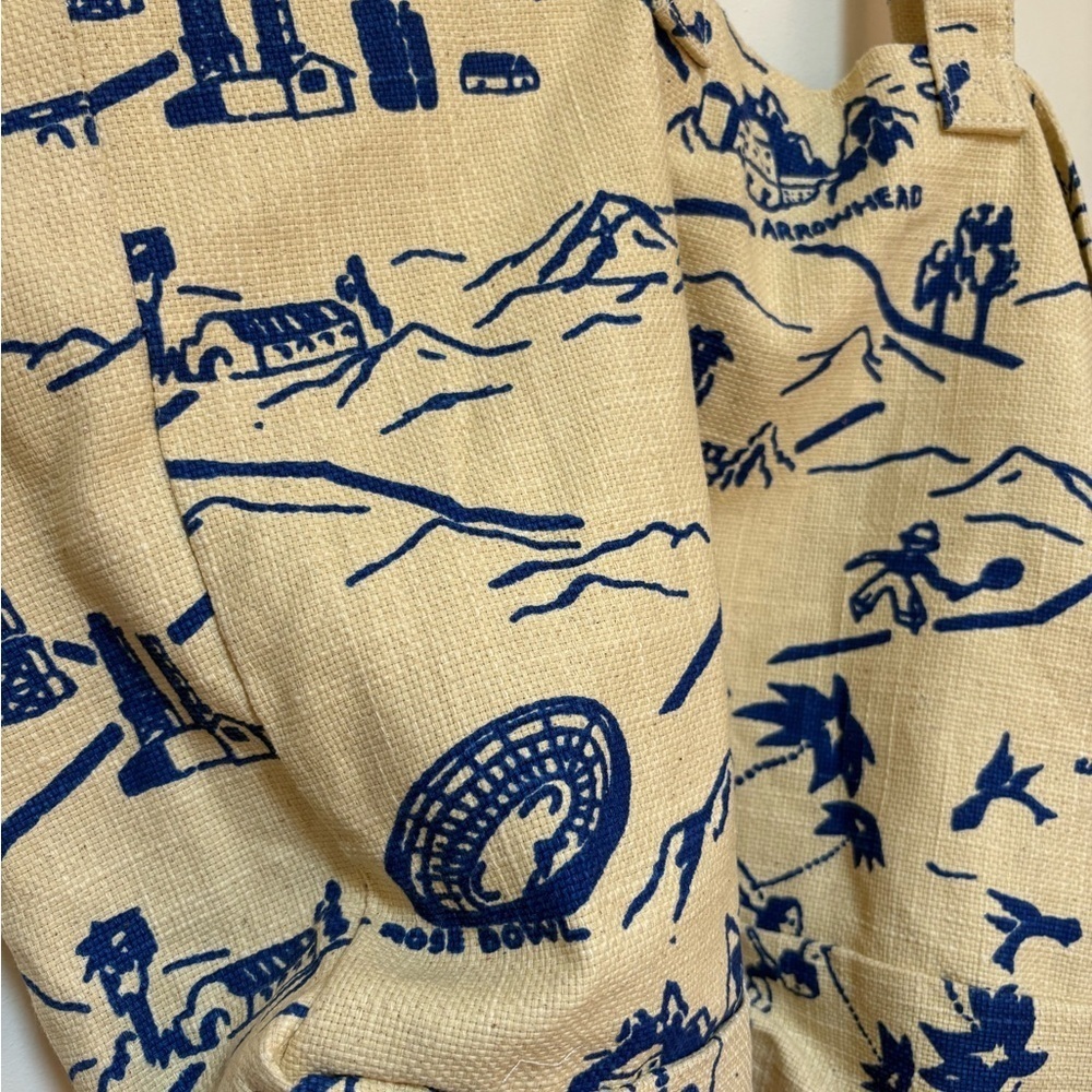 NWOT Urban Outfitters East-West Printed Jute Tote - Picture 6 of 13